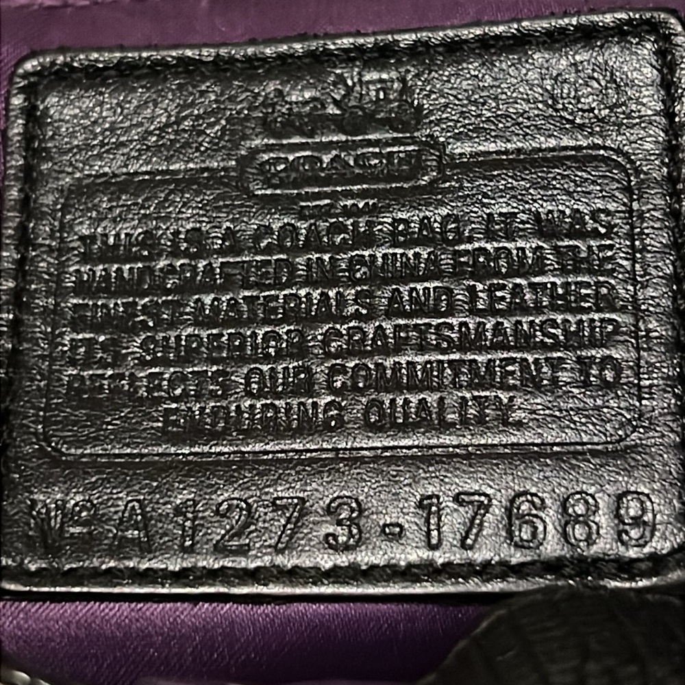 Coach Maggie Madison Signature C’s Shoulder Bag Black Gray, Purple Lining - Picture 12 of 16